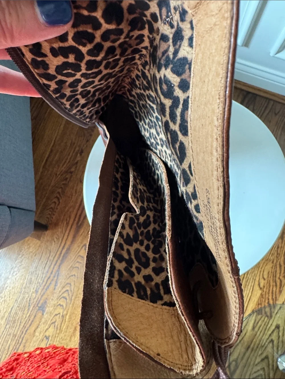 Brown/Tan Leather Knee-High Boots Size 6.5